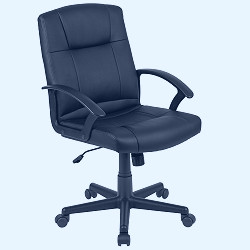 Flash Furniture Black Contemporary Adjustable Height Faux Leather Task Chair  in the Office Chairs department at Lowes.com